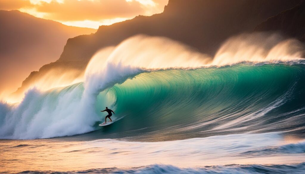 surfing on Oahu, Hawaii