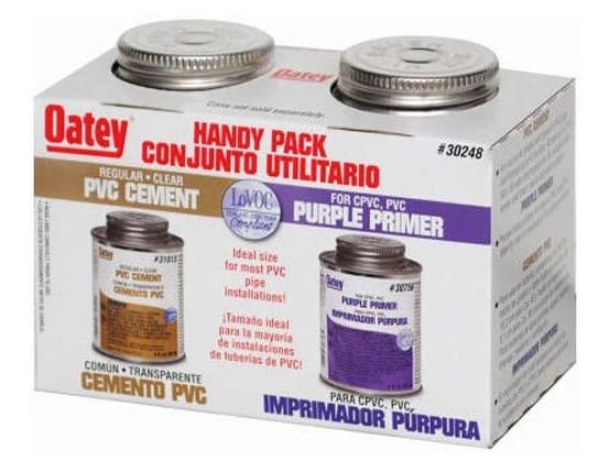 Oatey 30246 PVC Regular Cement and 4-Ounce NSF Purple Primer Handy Pack