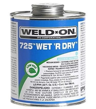 Weldon 10167 Aqua Blue 725 Medium-Bodied Wet 'R Dry PVC